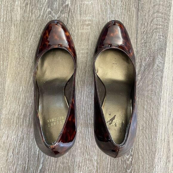 Stuart Weitzman Brown Leopard Print Patent Leather Heels - Size: 7.5 - Picture 11 of 11